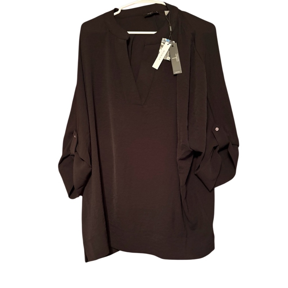 Black Polyester blouse TAHARI ABSOLUTELY GORGEOUS! 2xl TTG COMFORTABLE